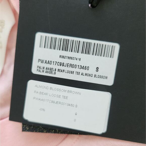 Palm Angeles Bear Loose Tee Baby Pink Designer Unisex Streetwear Grunge Relaxed - Picture 5 of 8